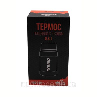 Термос пищевой Tramp TRC-132-black 0,8 л с чехлом